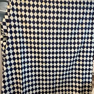 Geometric Blue and Yellow Patterned Fabric